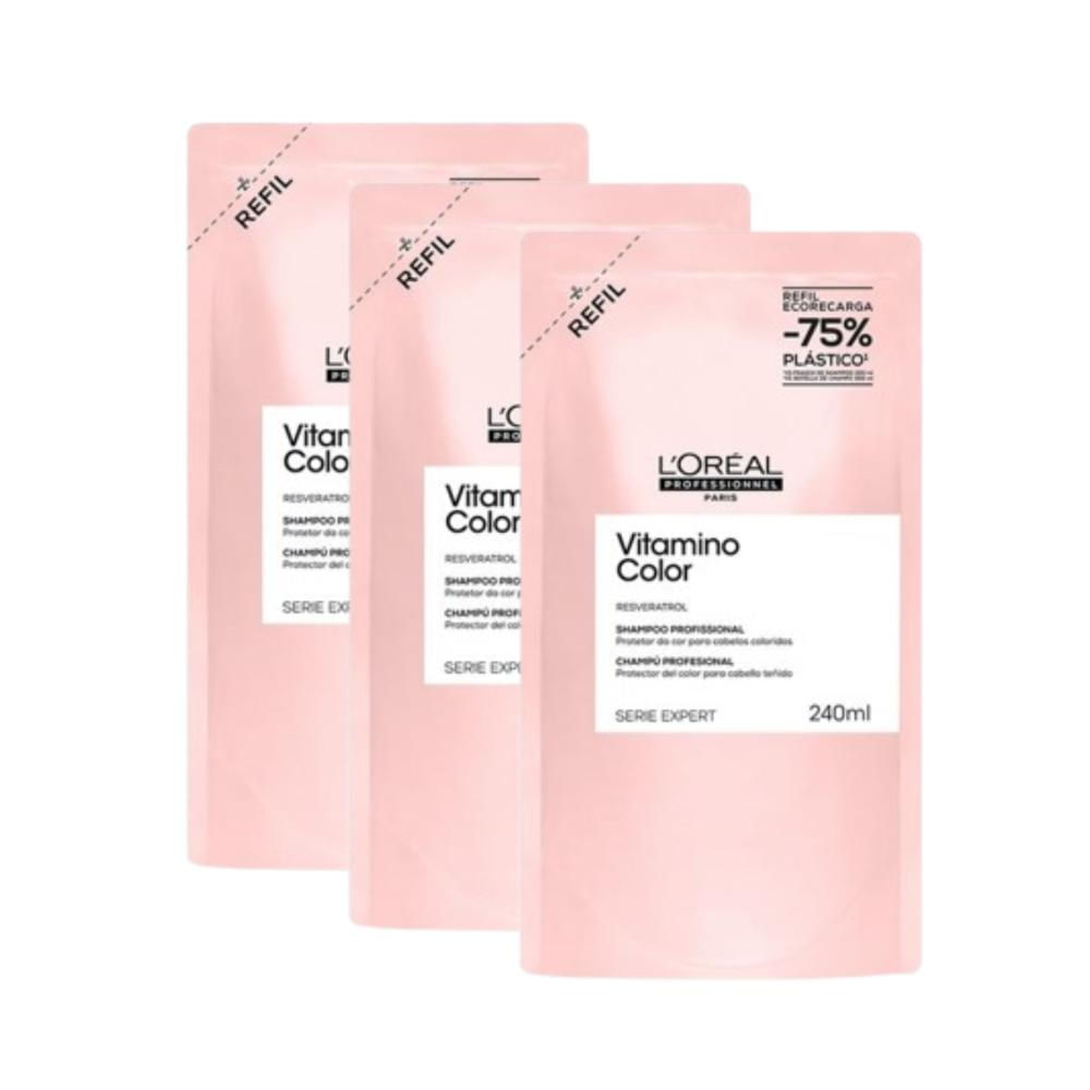 Kit 3 Refis Shampool Vitamino Color 240ml