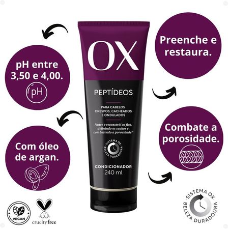 Condicionador-OX-Peptídeos-Cabelos-Crespos,-Cacheados-e-Ondulados-240ml--4