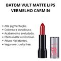 Batom Vult Matte Lips Vermelho Carmin 3,8g