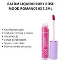 Batom Liquido Ruby Rose Mood Romance 03 3,2ml
