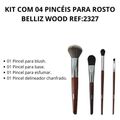 Kit Com 04 Pincéis Para Rosto Belliz Wood