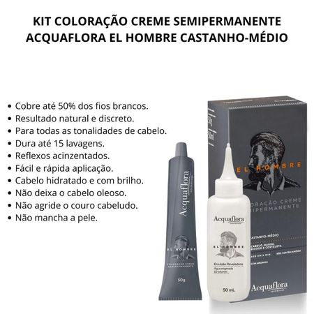 Kit-Coloração-Creme-Semipermanente-Acquaflora-El-Hombre-Castanho-médio--3