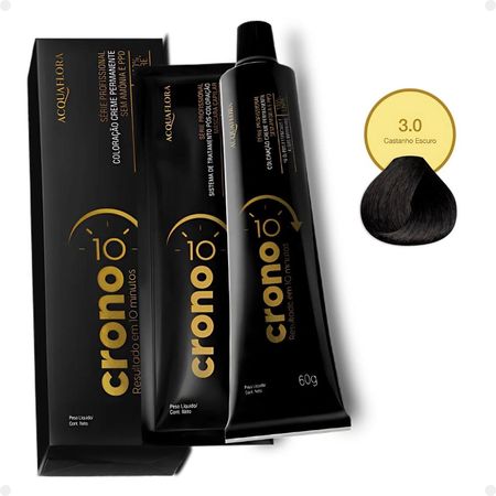 Coloração-Creme-Permanente-Acquaflora-Crono-10-Minutos-3.0-Castanho-Escuro-60g--2