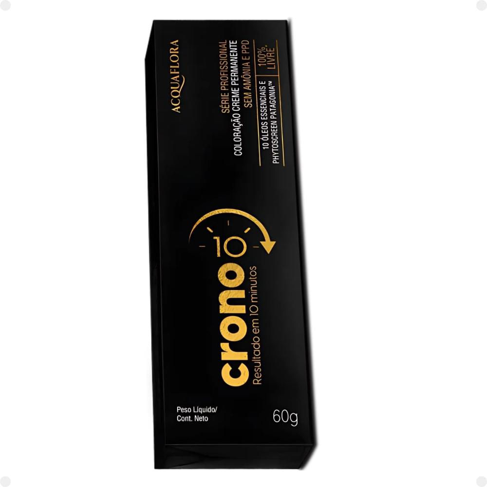 Coloração Creme Permanente Acquaflora Crono 10 Minutos 4.0 Castanho Natural 60g
