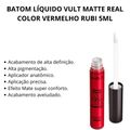 Batom Líquido Vult Matte Real Color Vermelho Rubi 5ml