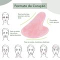 Nobrand - Massageador Facial Gua Sha Pedra Jade Natural Rosa