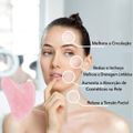 Nobrand - Massageador Facial Gua Sha Pedra Jade Natural Rosa