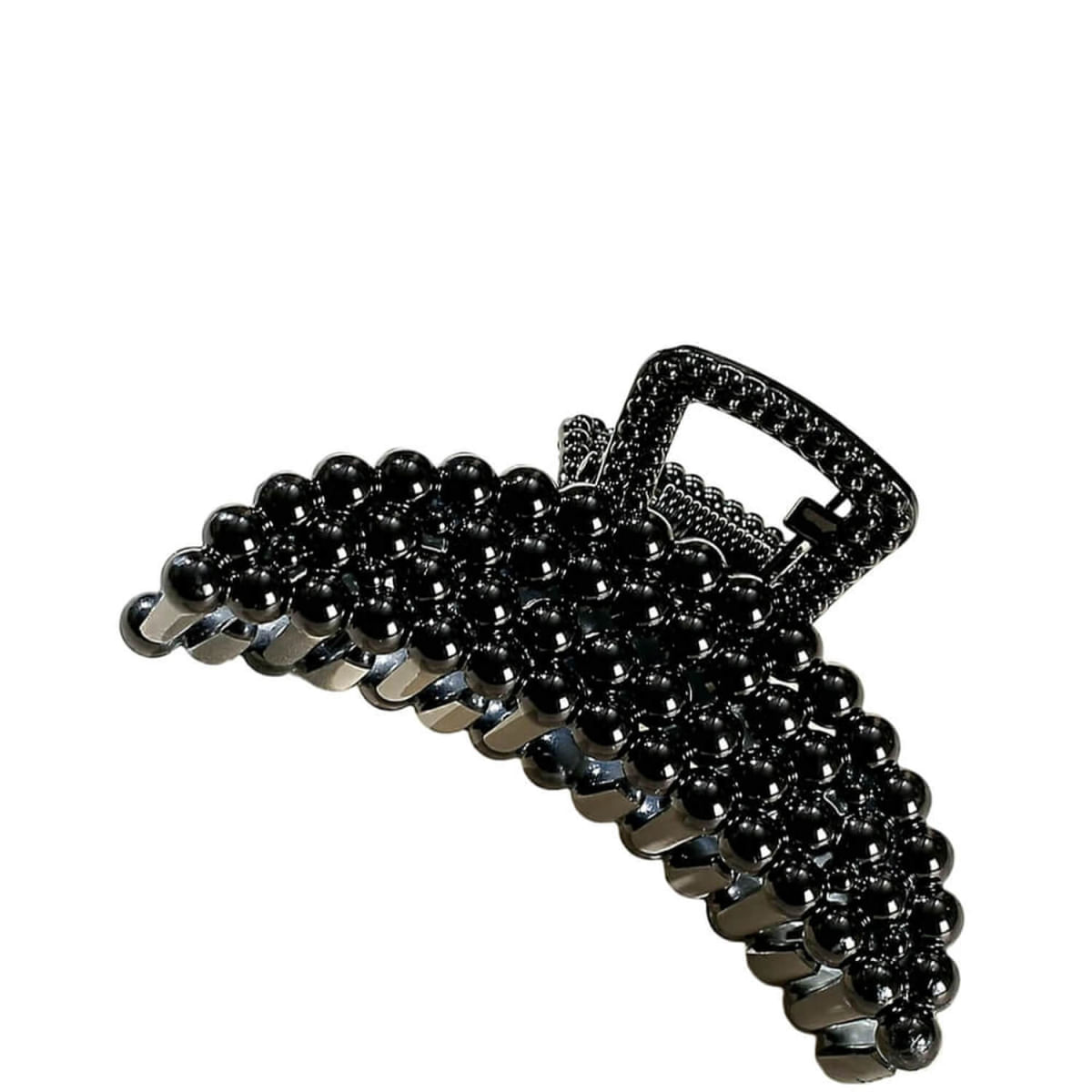 Nobrand - Presilha Piranha de Cabelo Pérolas Renda Francesa Preta