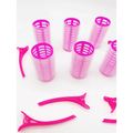 Nobrand - Kit Bobes de Cabelo com Velcro e Grampo 28mm Nº 3 Rosa (6 Peças)