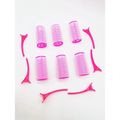 Nobrand - Kit Bobes de Cabelo com Velcro e Grampo 28mm Nº 3 Rosa (6 Peças)