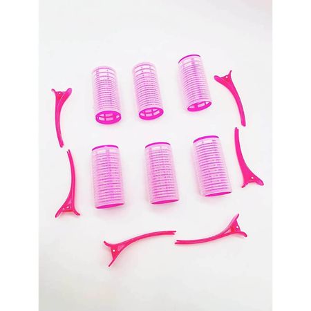 Nobrand---Kit-Bobes-de-Cabelo-com-Velcro-e-Grampo-28mm-Nº-3-Rosa-(6-Peças)--2