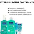 Kit Nupill Derme Control - Sabonete 200ml + Loção Adstringente 200ml + Gel Hidratante 50g + Gel Secativo  22g