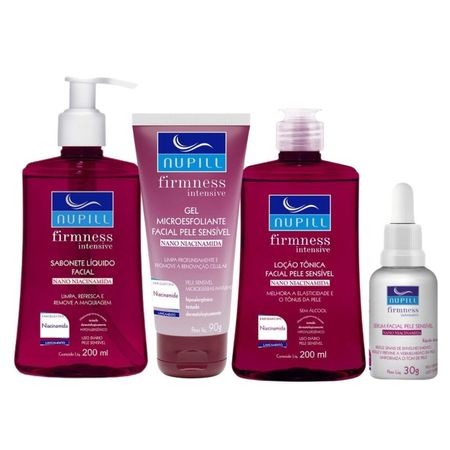 Kit-Facial-Para-Pele-Sensível-Nupill-Firmness-Intensive-Nano-Niacinamida---Sabonete-200ml-+-Gel-90g-+-Loção-200ml-+-Sérum-30g--1