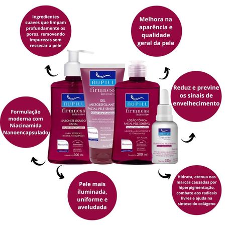 Kit-Facial-Para-Pele-Sensível-Nupill-Firmness-Intensive-Nano-Niacinamida---Sabonete-200ml-+-Gel-90g-+-Loção-200ml-+-Sérum-30g--2