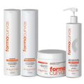 Kit Acquaflora Forma Curvas: Shampoo 500ml + Condicionador 500ml + Gelatina 500g +  Creme Modelador Cachos 480ml