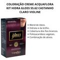 Coloração Creme Acquaflora Hidra Gloss 55.62 Castanho Claro Violine