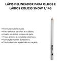 Lápis Delineador Para Olhos e Lábios Koloss Snow 1,14g