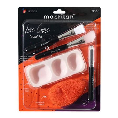 Kit-Love-Care-Facial-Macrilan---2-Pincéis-+-1-Esponja-+-1-Massageador-+-1-Bandeja--1