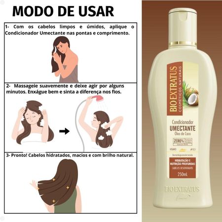 Kit-Bio-Extratus-Umectante-Óleo-de-Coco:-Shampoo-250ml,-Condicionador-250ml,-Banho-de-Creme-250g,-e-Finalizador-150g--5