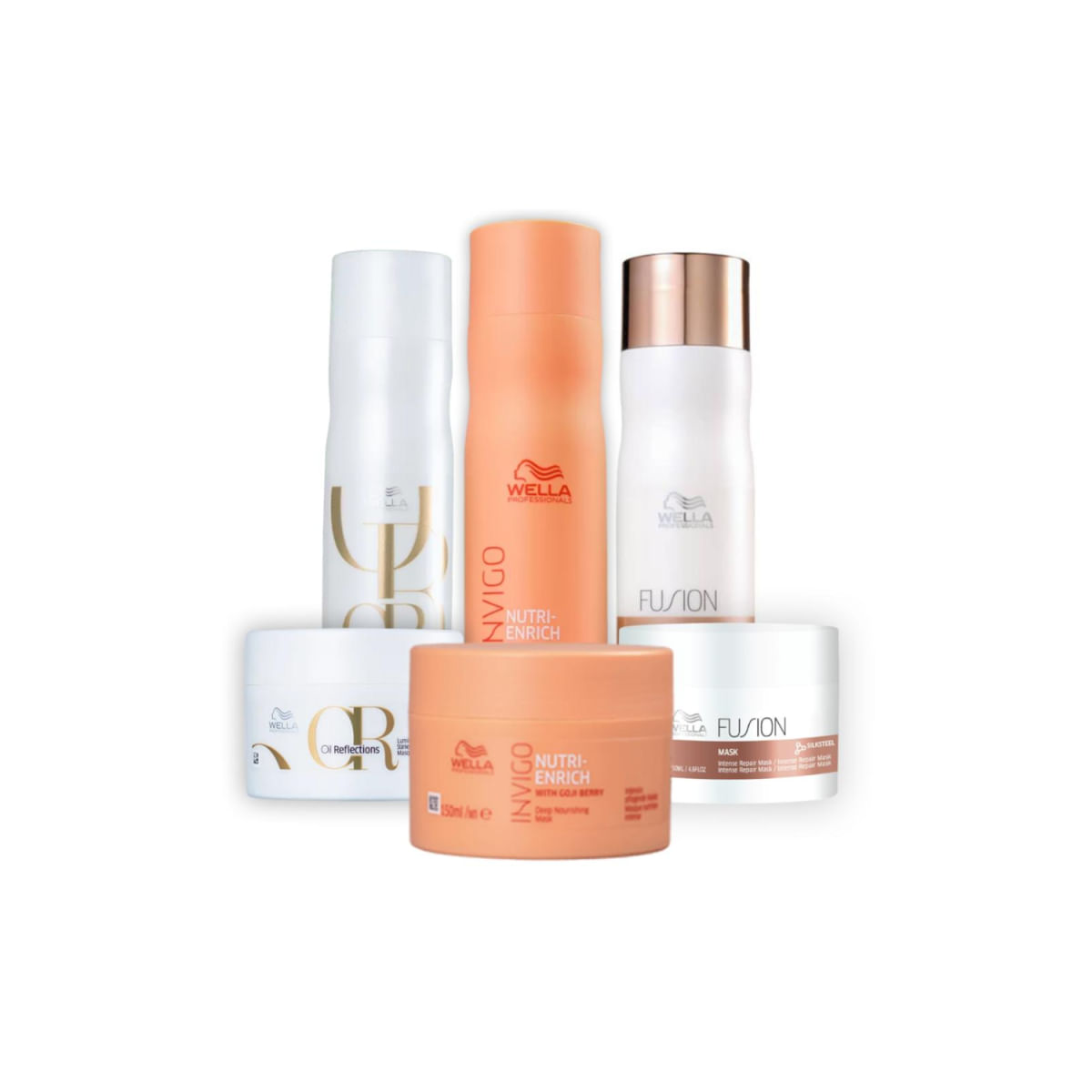 Kit Shampoo e Máscara Fusion, Enrich e Oil Reflection - Wella