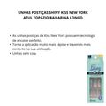 Unhas Postiças Shiny Kiss New York Azul Topázio Bailarina Longo