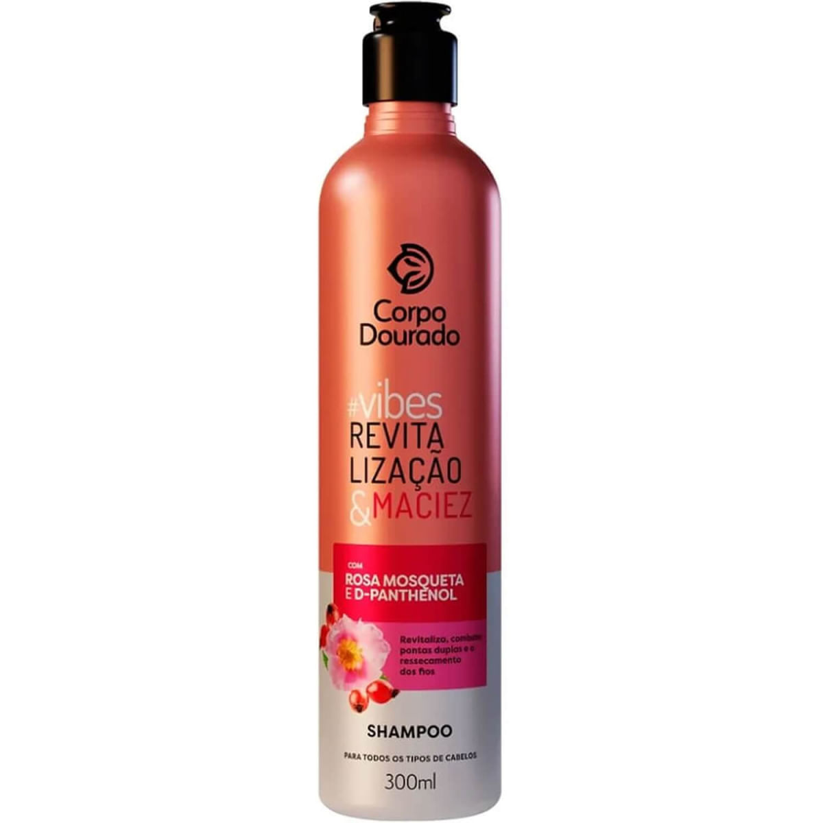 Corpo Dourado Vibes Revitalização - Shampoo Rosa Mosqueta e Pantenol 300ml