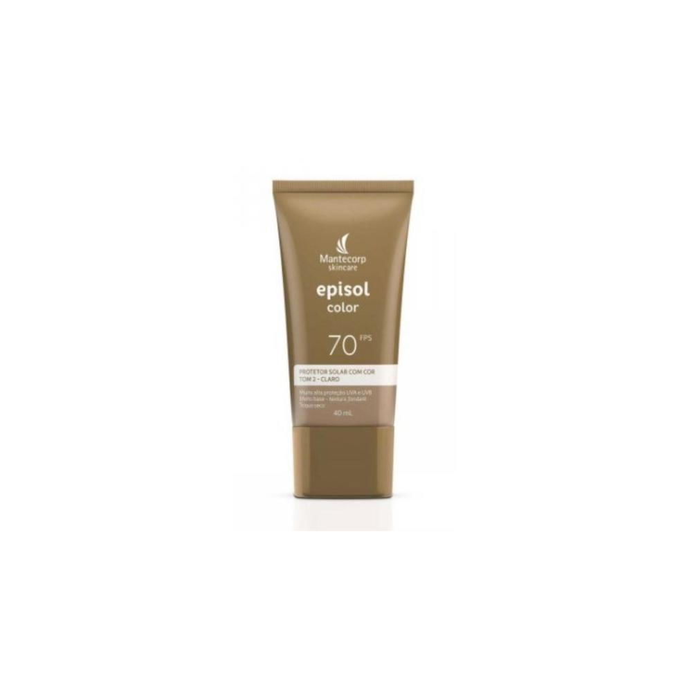 Protetor Solar Facial Episol Color FPS70 Tom 2 Claro 40ml