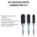 Kit Escovas Vertix Carbon Pro - Escova  25mm + Escova 33mm + Escova 43mm