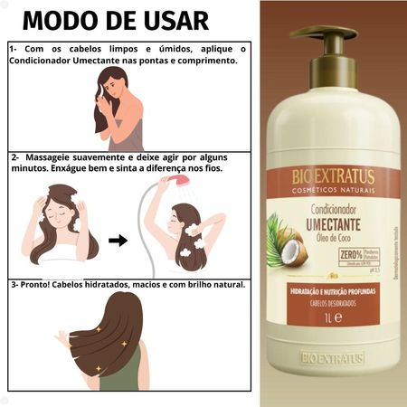 Kit-Bio-Extratus-Umectante-Óleo-de-Coco:-Shampoo-1L,-Condicionador-1L-e-Banho-de-Creme-1kg--5
