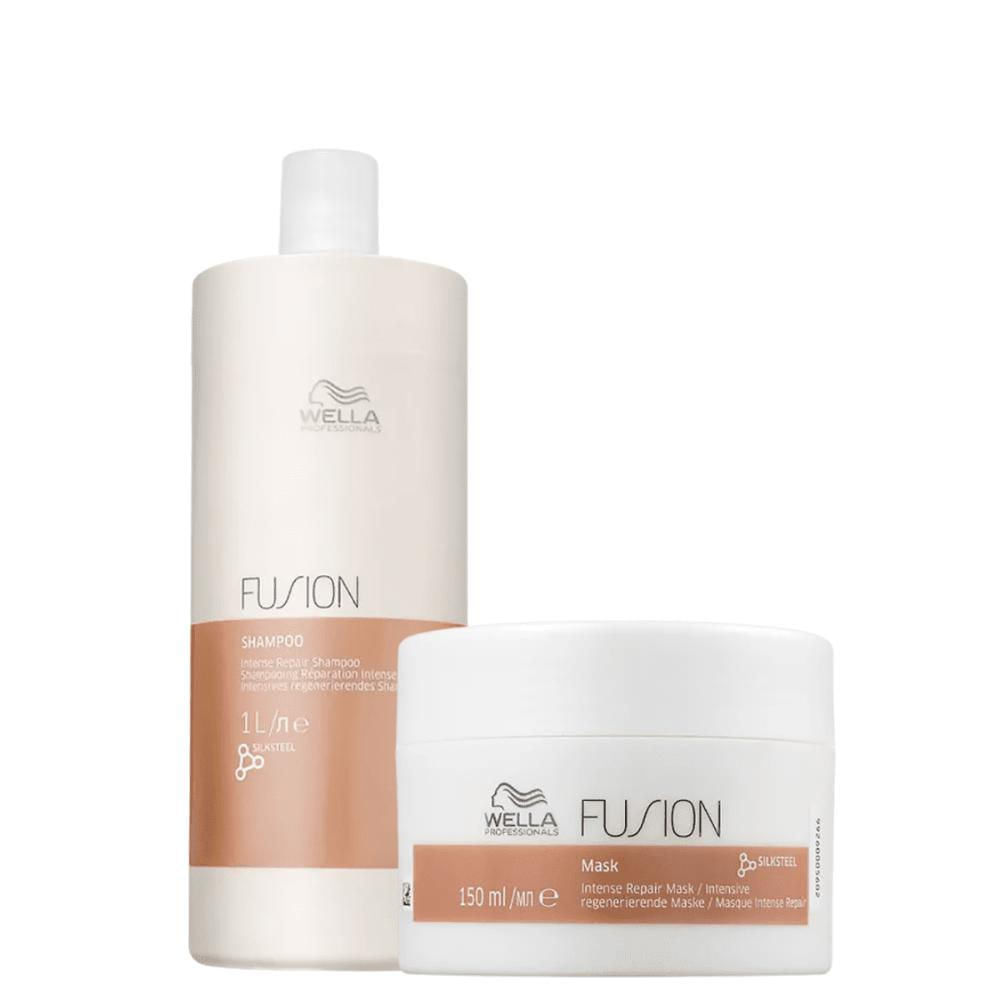 Kit Fusion Shampoo 1L e Máscara 150ml - Wella Professionals