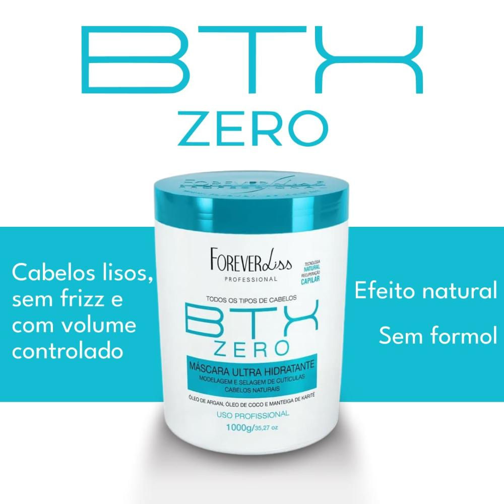 Forever Liss BTX Zero - Traitement à La Kératine 1kg - Crème Lissante Anti-frisottis