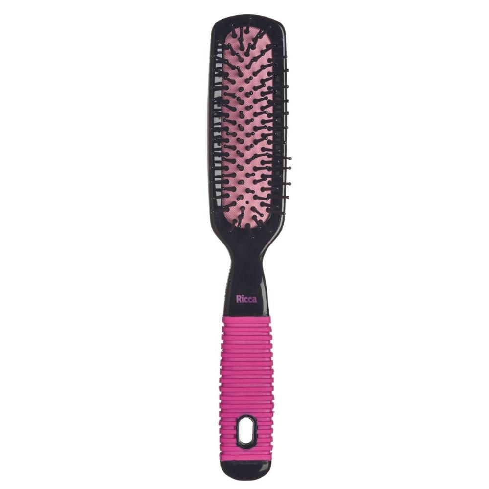 Escova Reta Ricca Black & Pink