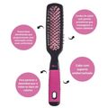 Escova Reta Ricca Black & Pink