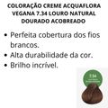 Coloração Creme Acquaflora Vegana 7.34 Louro Natural Dourado Acobreado 60g