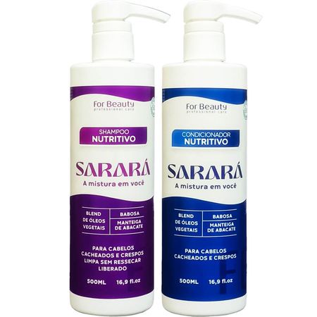 For-Beauty-Sarará-Kit-Nutritivo-Cacheados-e-Crespos---Shampoo-500ml-+-Condicionador-500ml--1