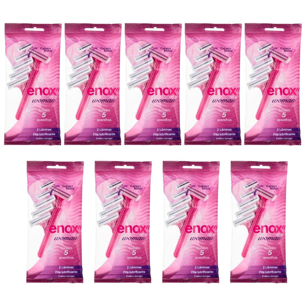 Kit Aparelho de Depilar Descartável Enox Gt-2 Woman com 9 Unidades