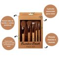Kit Pincel de Maquiagem Klass Vough Bamboo Brush Face Set com 5 Pincéis