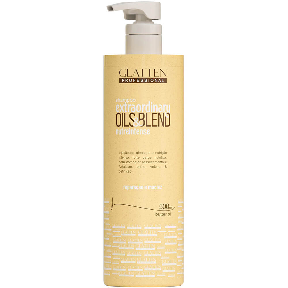Glatten Extraordinary Oils & Blend - Shampoo Óleos de Nutrição Intensa 500ml