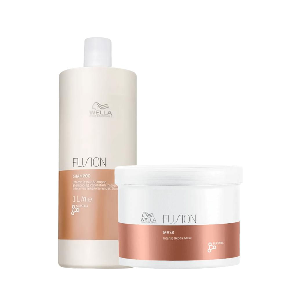 Kit Fusion Shampoo 1L e Máscara 500ml - Wella Professionals
