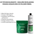 Kit Pó Descolorante + Emulsão Reveladora Vegana Acquaflora 30 Volumes 900ml