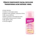 Tônico Purificante Facial Ricca Belliz Bio Transforma Acne Defense 140ml