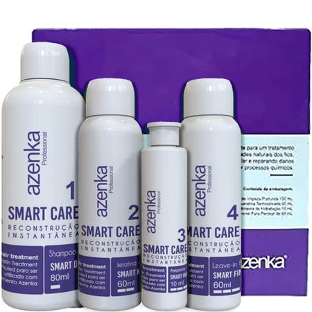 Azenka-Smart-Care-Reconstrução-Kit---Shampoo-80ml-+-Keratin-60ml-+-Ampola-10ml-+-Leave---In-60ml--1