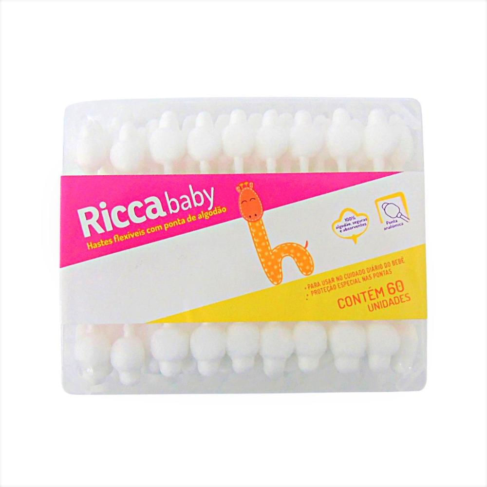 Hastes Flexíveis Ricca Baby Com Ponta de Algodão
