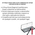 Kit Pinça e Pincel Para Cilios e Sobrancelha + Estojo Com Espelho Belliz
