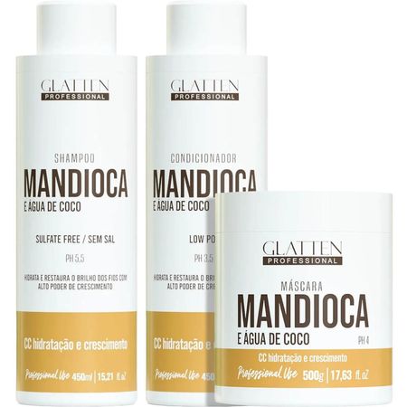 Glatten-Mandioca-e-Água-de-Coco-Kit---Shampoo-450ml-+-Condicionador-450ml-+-Máscara-500g--1