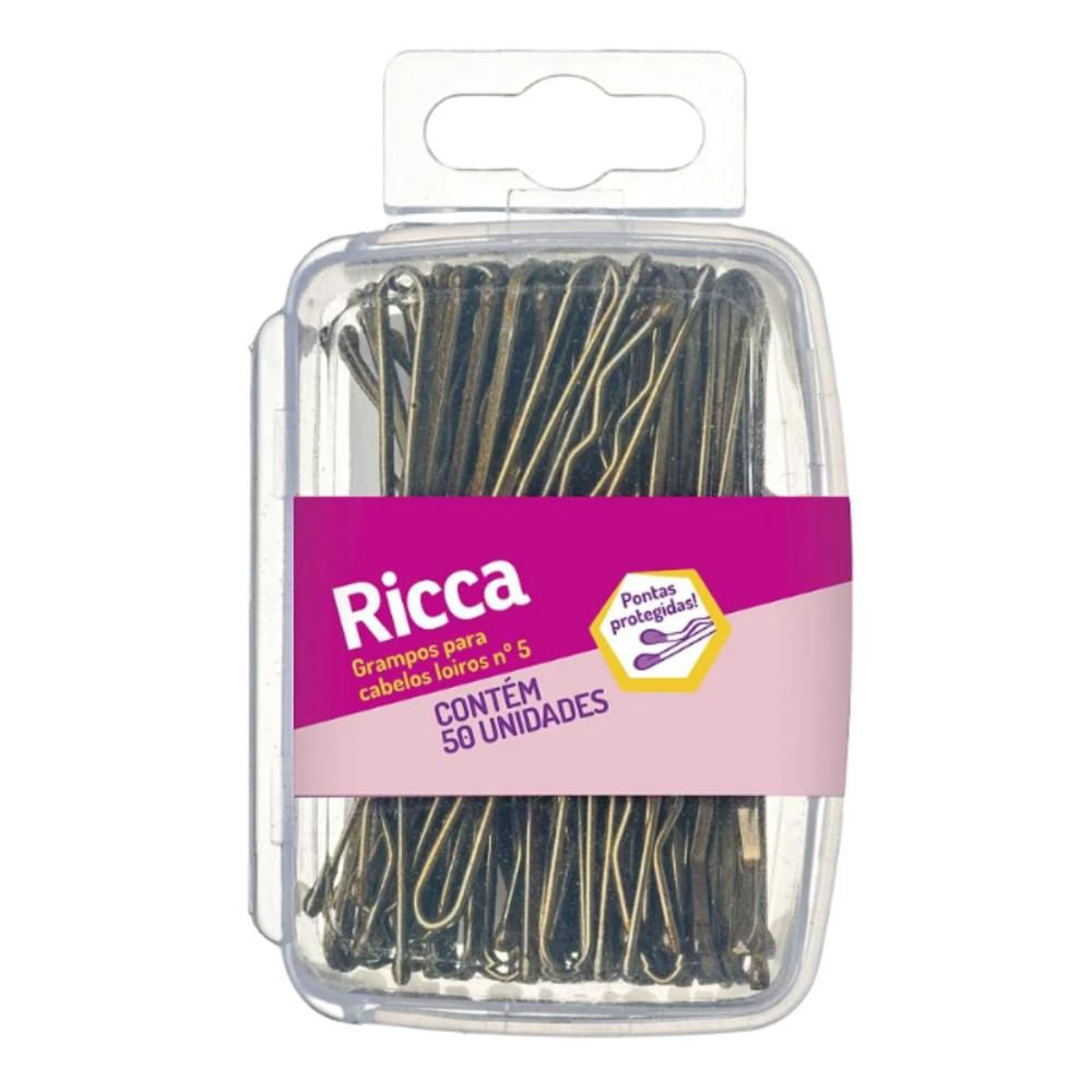 Grampo Para Cabelos Loiros Nº 5 Ricca Caixinha