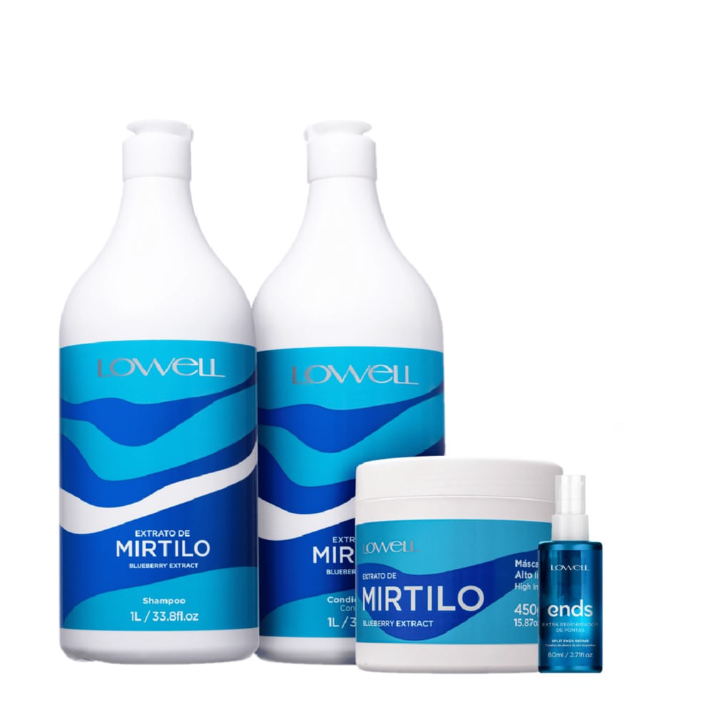 Kit Lowell Extrato de Mirtilo Salon Regenerador 4 Und