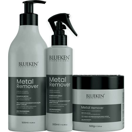 Blueken-Metal-Remover---Kit-Detox-Carvão-Ativado-e-Algas--Shampoo-500ml-+-Máscara-500g-+-Spray-Acidificante-300ml--2