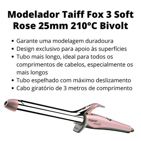 Taiff-Modelador-Fox-3-Soft-Rose-210ºc-1"-25mm-Bivolt--2