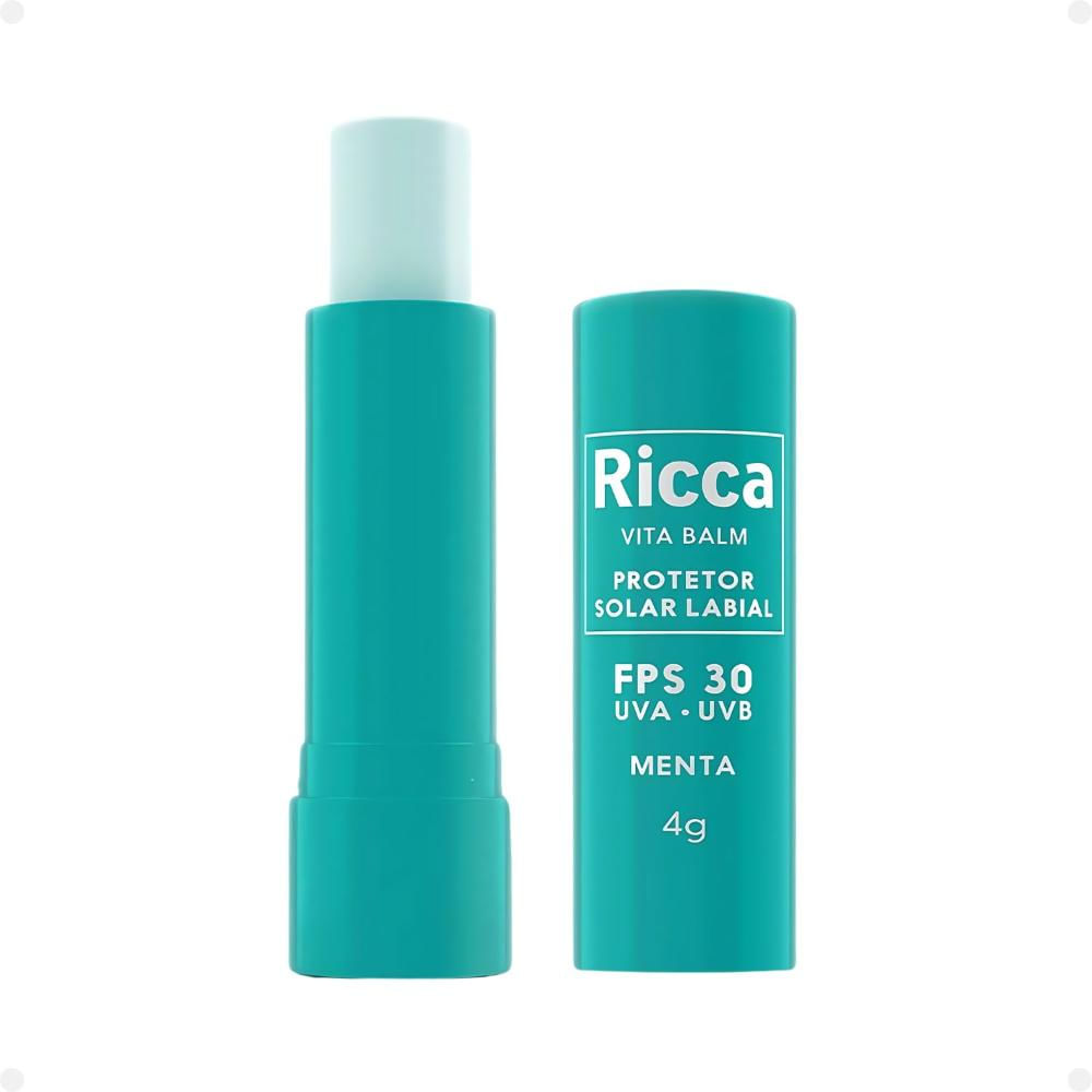 Protetor Solar Labial Ricca Vita Balm Menta Fps 30